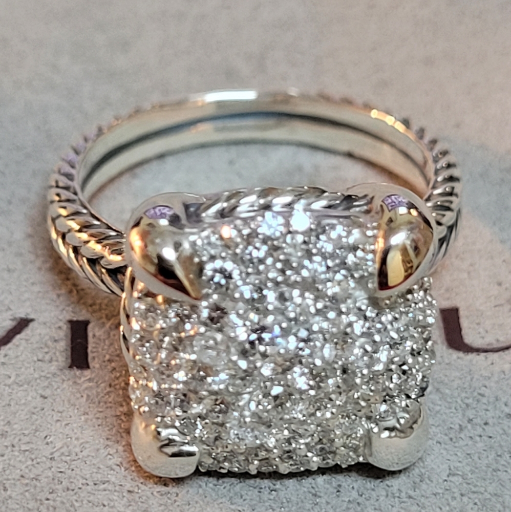 David Yurman 14mm Chatelaine Ring With Diamonds.